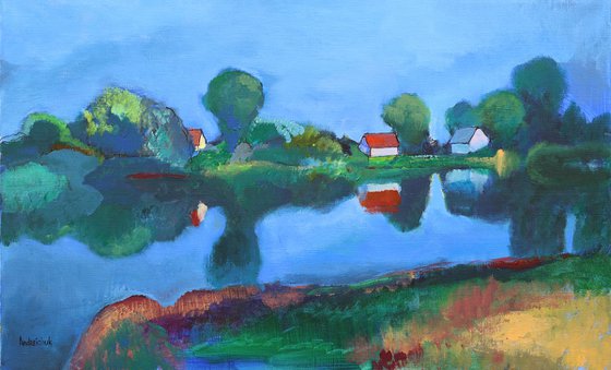 Twilight on the Canal. Dnipro Bay