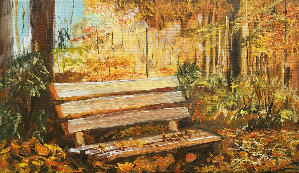 Autumn bench by Elena Sokolova