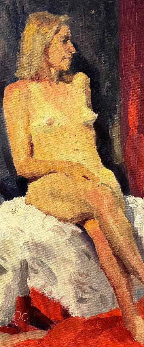 live model painting by Paul Cheng