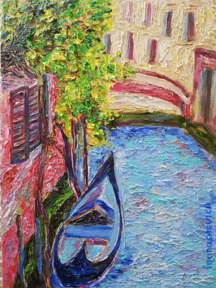 Venice in Spring Original Oil Painting 9x7 by Katia Ricci