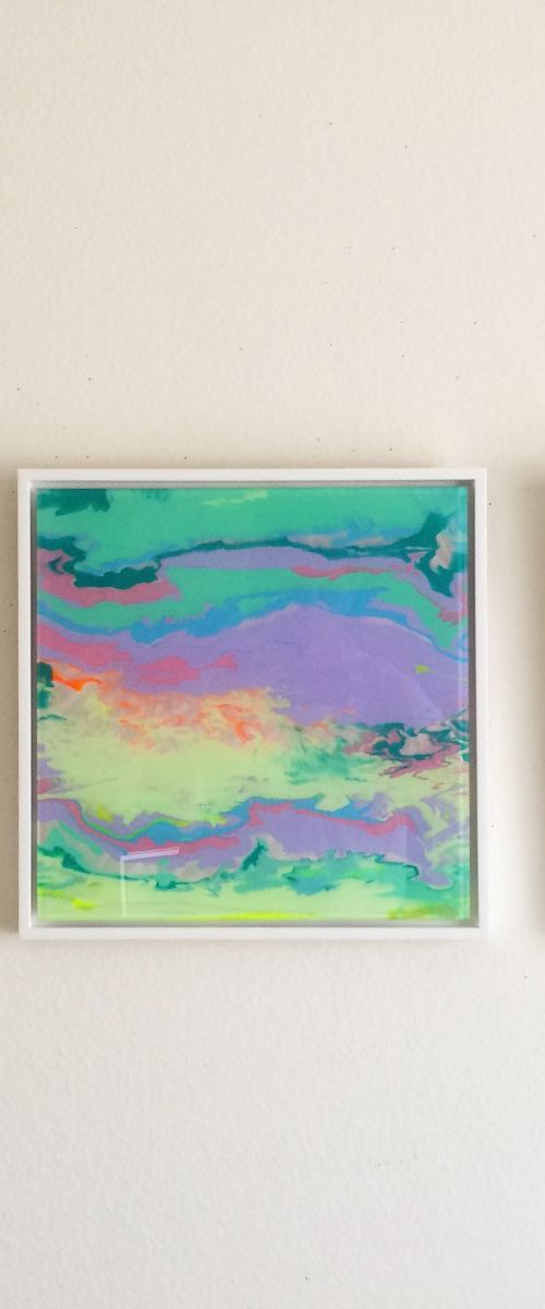 Abstract Painting Contemporary Original art on Plexiglass One of a kind  Framed  Ready to Hang Signed with Certificate of Authenticity by Vahe Yeremyan