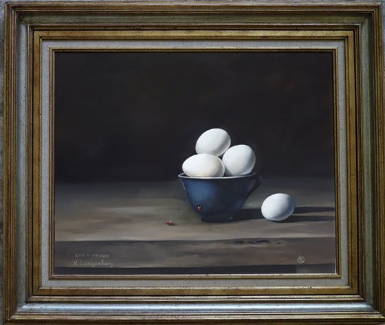 Still Life in Old Dutch Style Eggs