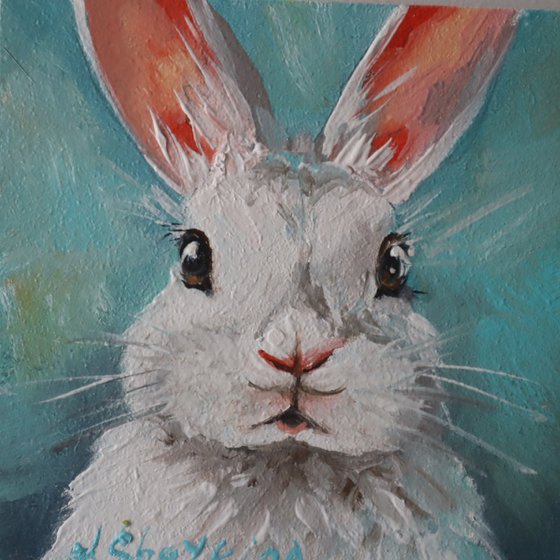 Bunny Painting Framed