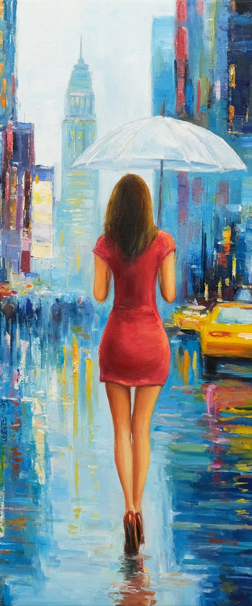 She Walks Through Manhattan by Behshad Arjomandi