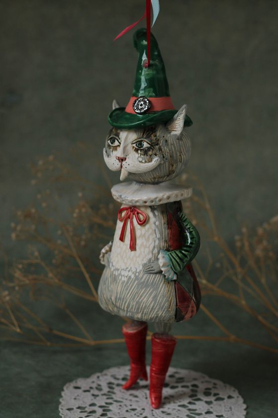 Puss in Boots - , SCULPTURED CERAMIC BELL DOLL 2017