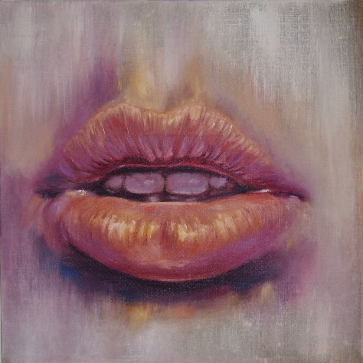 lips oil painting