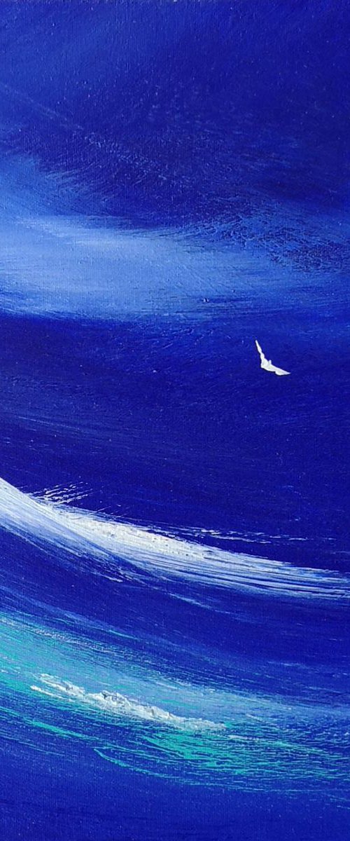 Seascape Blue 2, coast, seascape, blue, small, gorgeous by Mel Graham