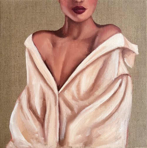 Woman in White Shirt by Daria Gerasimova
