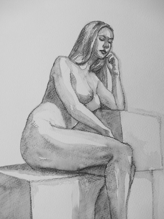 Seated female nude
