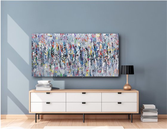 Colors of Joy - Large Abstract Painting, Original Knife Colorful Modern Wall Art