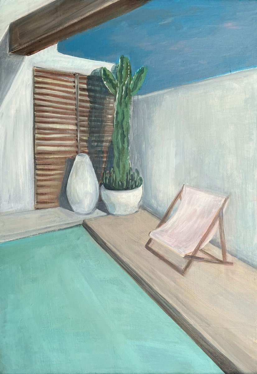 By The Pool - I By Nadya Peovska, 17 X 23, Artwork For Sale On Artfinder