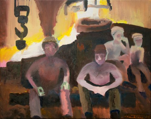 Men Of Industry 16x12 Oil On Canvas by Ryan  Louder