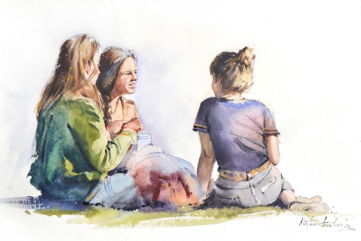 Friends on picnic by Anastasia Kustova