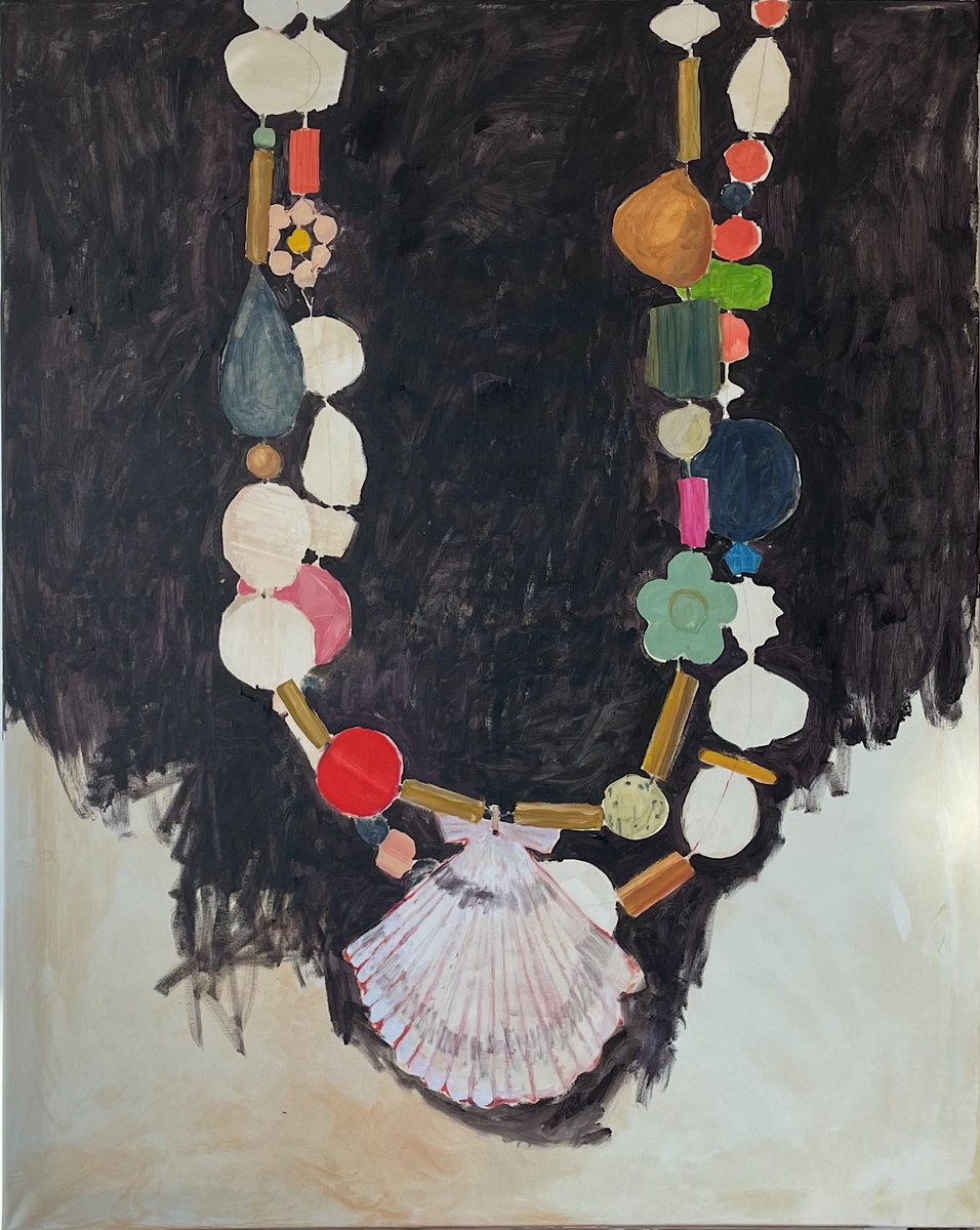 Impressionistic Still Life Acrylic Painting By Anastasia Mazur-Skrobova, 31 X 39, Beads, Original Artwork