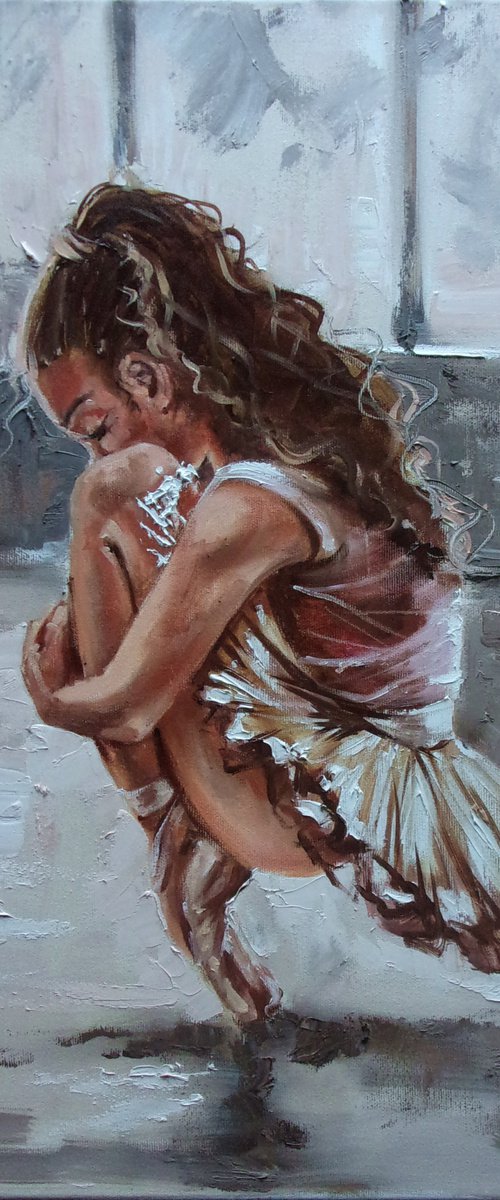 " LET THE DREAMS COME TRUE ... " original painting window  palette knife GIFT by Monika Luniak