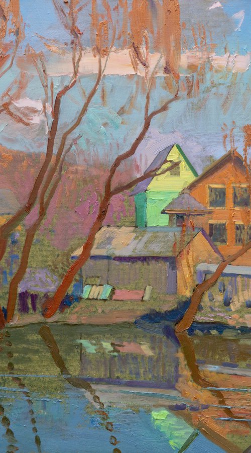 Sunny day on the river by Victor Onyshchenko