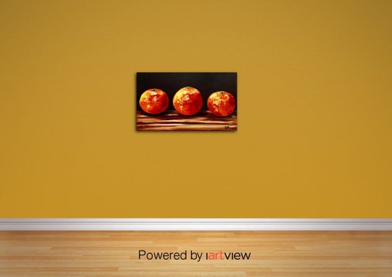 STILL LIFE with ORANGES.HOME DECOR WALL DECOR. GIFT IDEA.