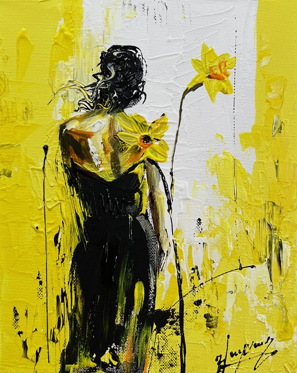 Impressionistic Landscape Oil Painting By Vahe Bagumyan, 7 X 9", Walking Through Sunshine, Original Artwork