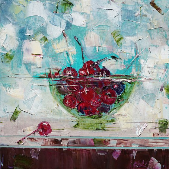 Bowl of Cherries 12x12in;30x30cm