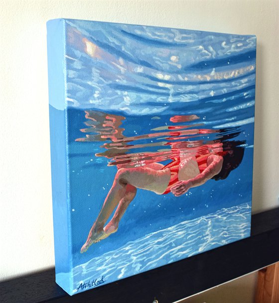 Underneath LI - Miniature swimming painting