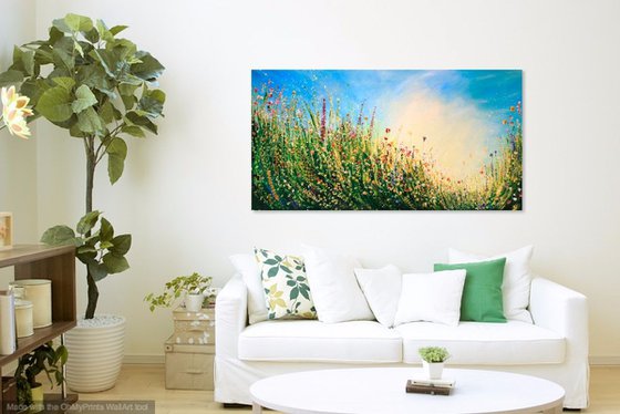 Bursting Summer Meadow **VERY LARGE PAINTING**