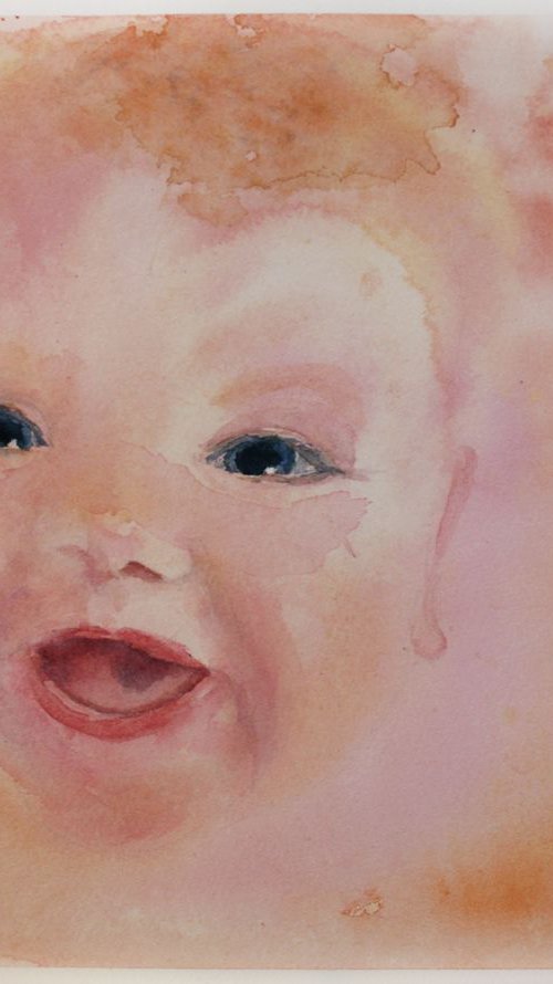 BABY PORTRAIT II / ORIGINAL PAINTING by Salana Art Gallery