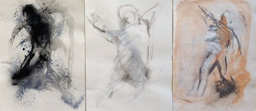 Three Expressive figures, 24x32 cm - affordable & AF exclusive ! by Frederic Belaubre