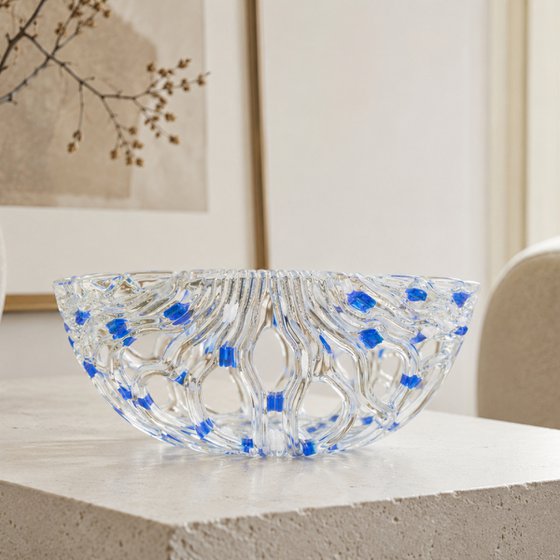 Soft Blue Fused Glass Vessel