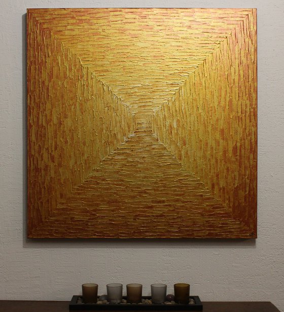 Large square pearly gold gradient