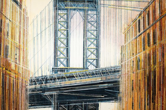 New York - The Manhattan Bridge At Dusk