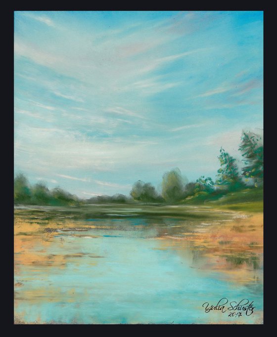 Summertime. Pastel landscape