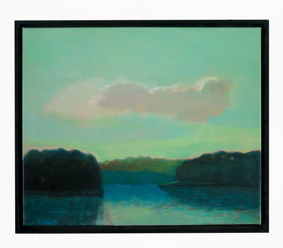 Morning on lake 20x24" 51x60 cm Contemporary Art by Bo Kravchenko