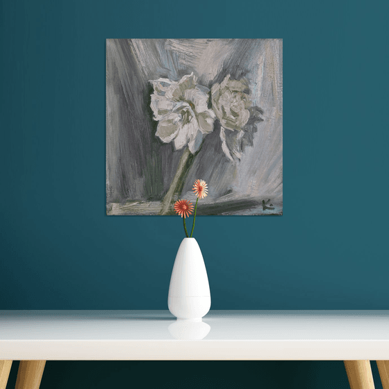 Still-life with Flower "White Amaryllis"