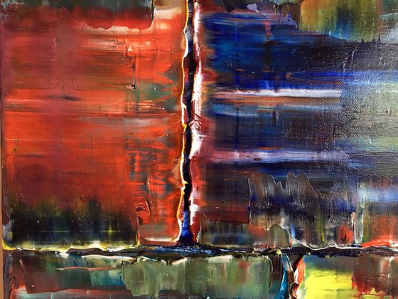 "Bricklaying" - FREE USA SHIPPING - Original PMS Abstract Diptych Oil Paintings On Canvas - 44" x 24"