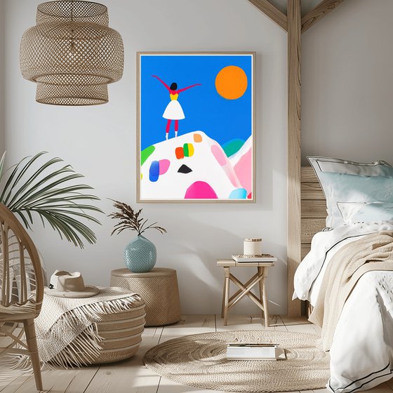Woman Joyful Mountain Top