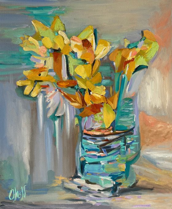 Moments of Gold and Turquoise: Ephemeral Daffodils