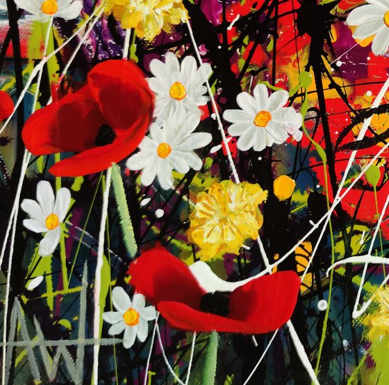 Wildlight Meadow; Abstract Floral Landscape