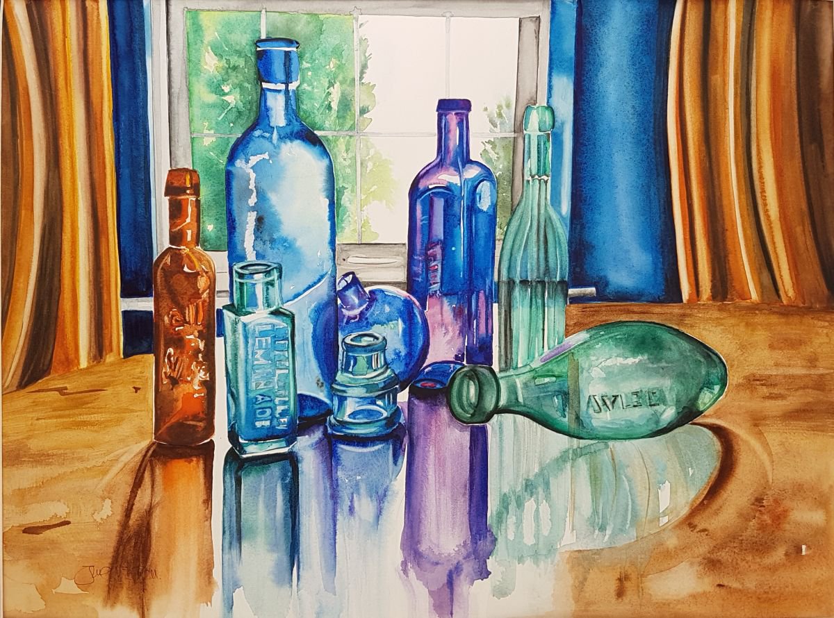 Antique Bottles. by June Holman