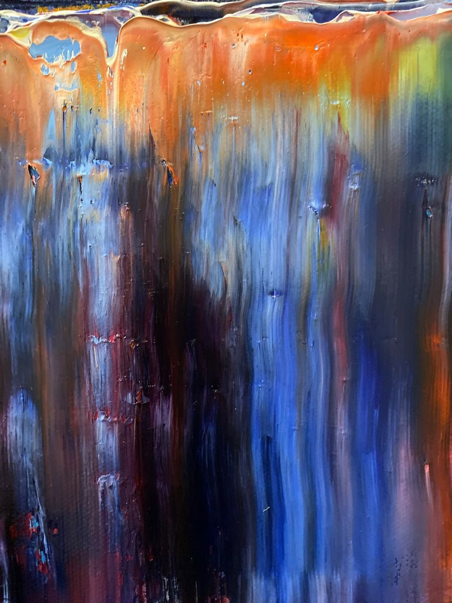 "Union" - FREE USA SHIPPING - Original PMS Abstract Oil Painting On Canvas - 18" x 24"