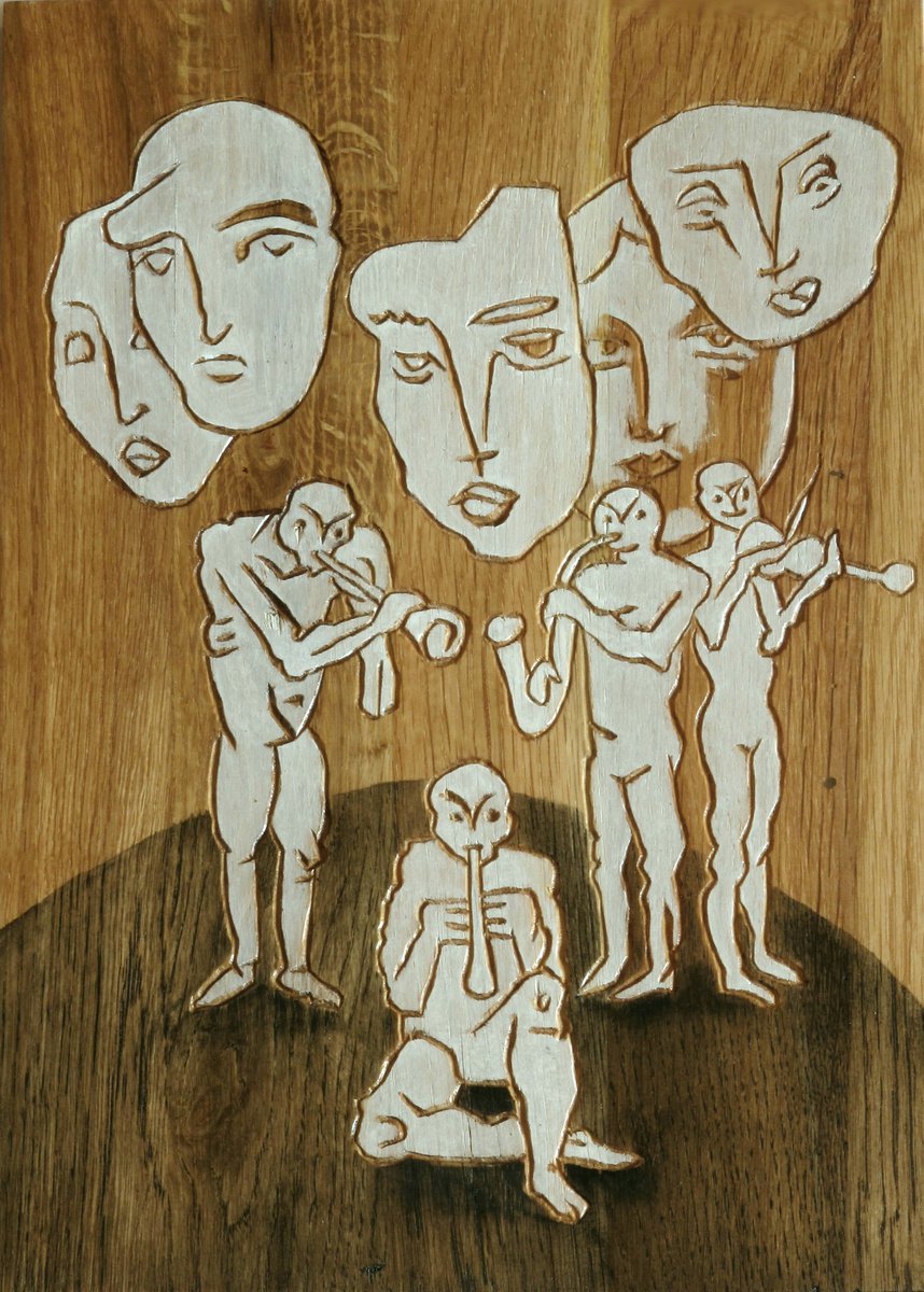 Expressive Portrait Relief By Nikola Tsvetanov, 8 X 12", "Grazioso", Original Artwork