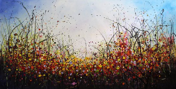 Best Wishes  - Super sized original floral landscape