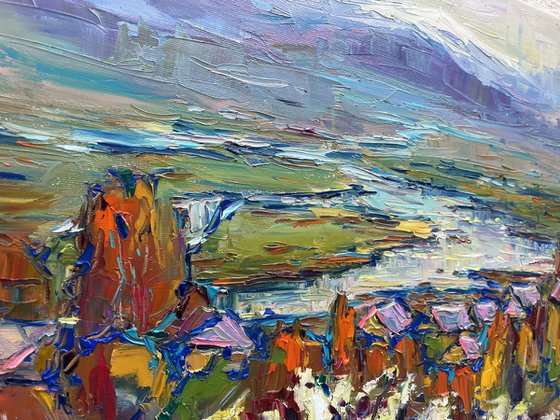 "Sunset by the river"