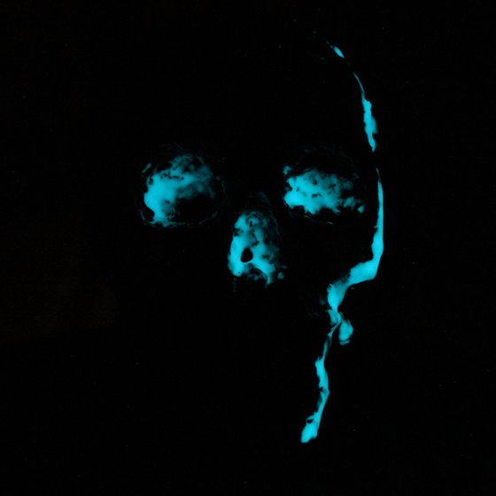 Skull CXXXIX - Skull artwork steel blue pigment