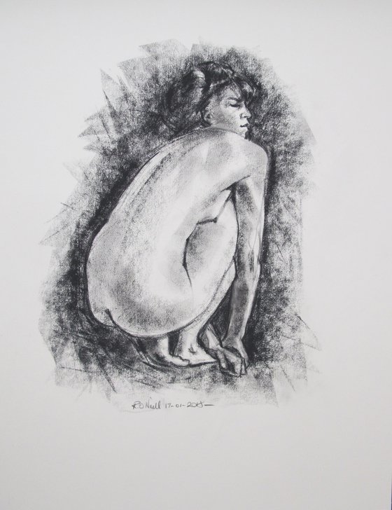 crouching female nude