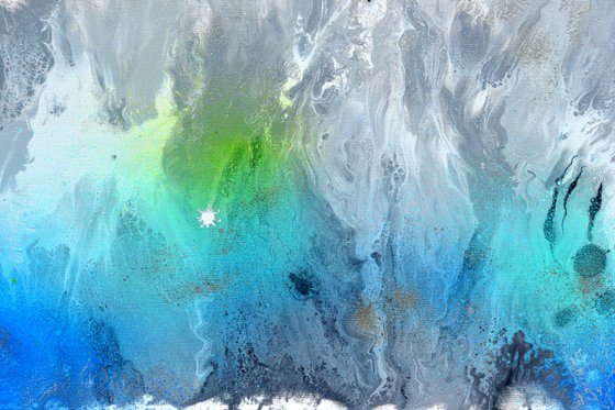 Astral Love XVII 150x70cm, Fluid Art Painting Large Abstract XXL Peaceful Artwork Neutral Colours Painting