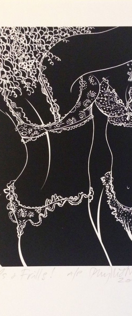 Girls in Frills! (two women) by Phyllis Mahon