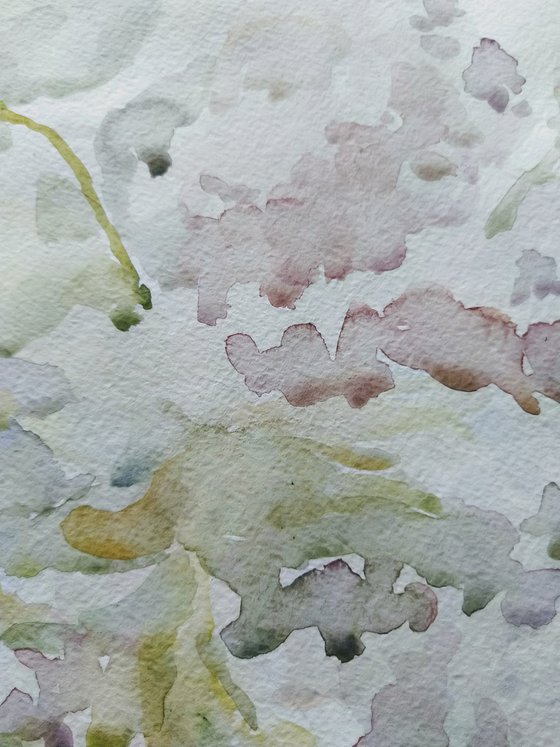 Lilac. Original watercolor painting.