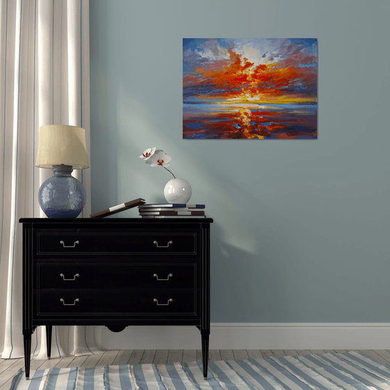 Fiery Glow Over the Silent Sea