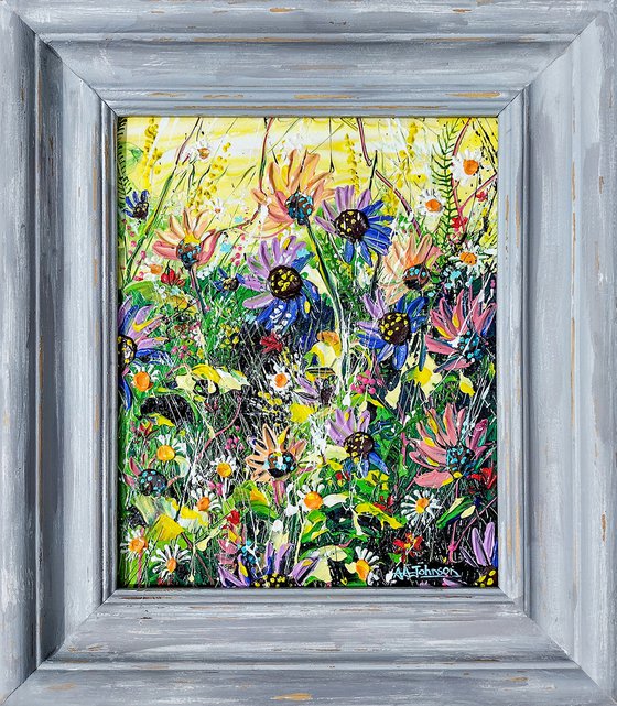 Framed Art - 'Impasto Wildflowers'