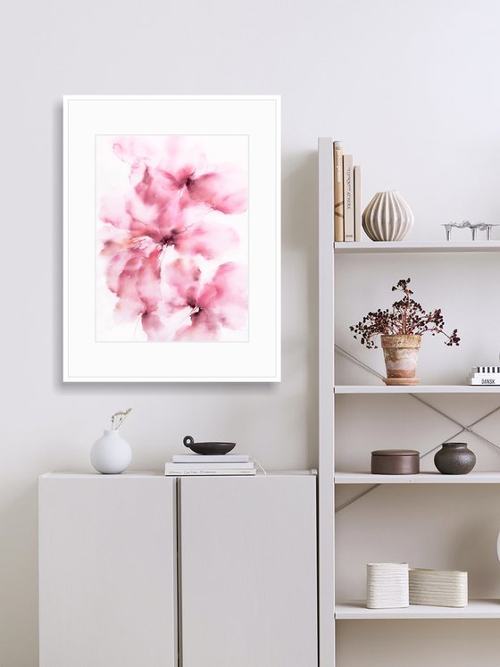 Pink abstract flowers